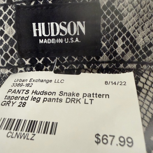 Hudson Nico Mid Rise Super Skinny Snake Pattern  - Black and Gray Size 28 Pants - Picture 10 of 16